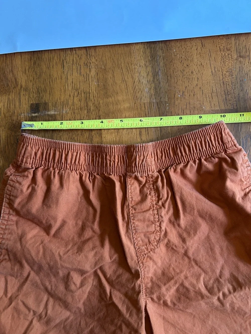 Elastic-Waist Rust Orange Casual Shorts | Boys Size 8